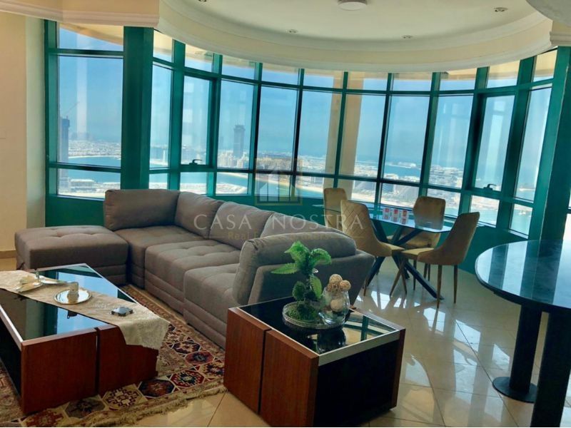 Full Sea View Vacant Furnished 2BR Maid High Floor