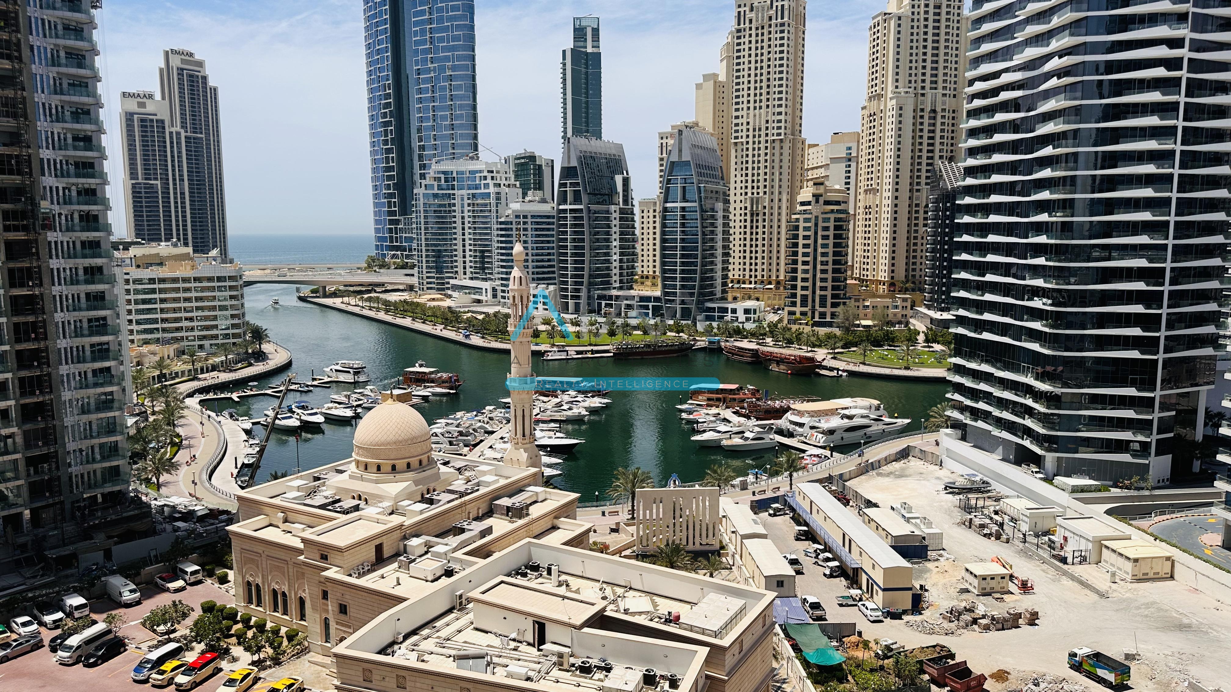 Uninterrupted Marina & Sea Views | Fully Furnished | 2 Bed | Higher Floor