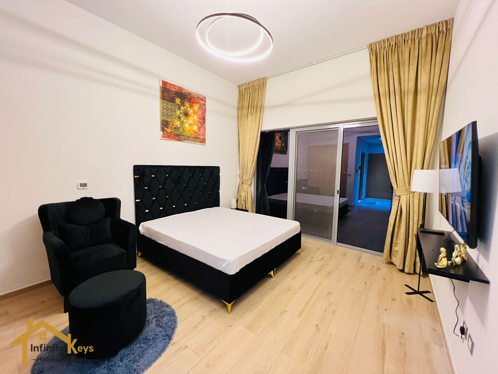 Studio in front of metro @7499 in Azizi Aura With WIFI & DEWA