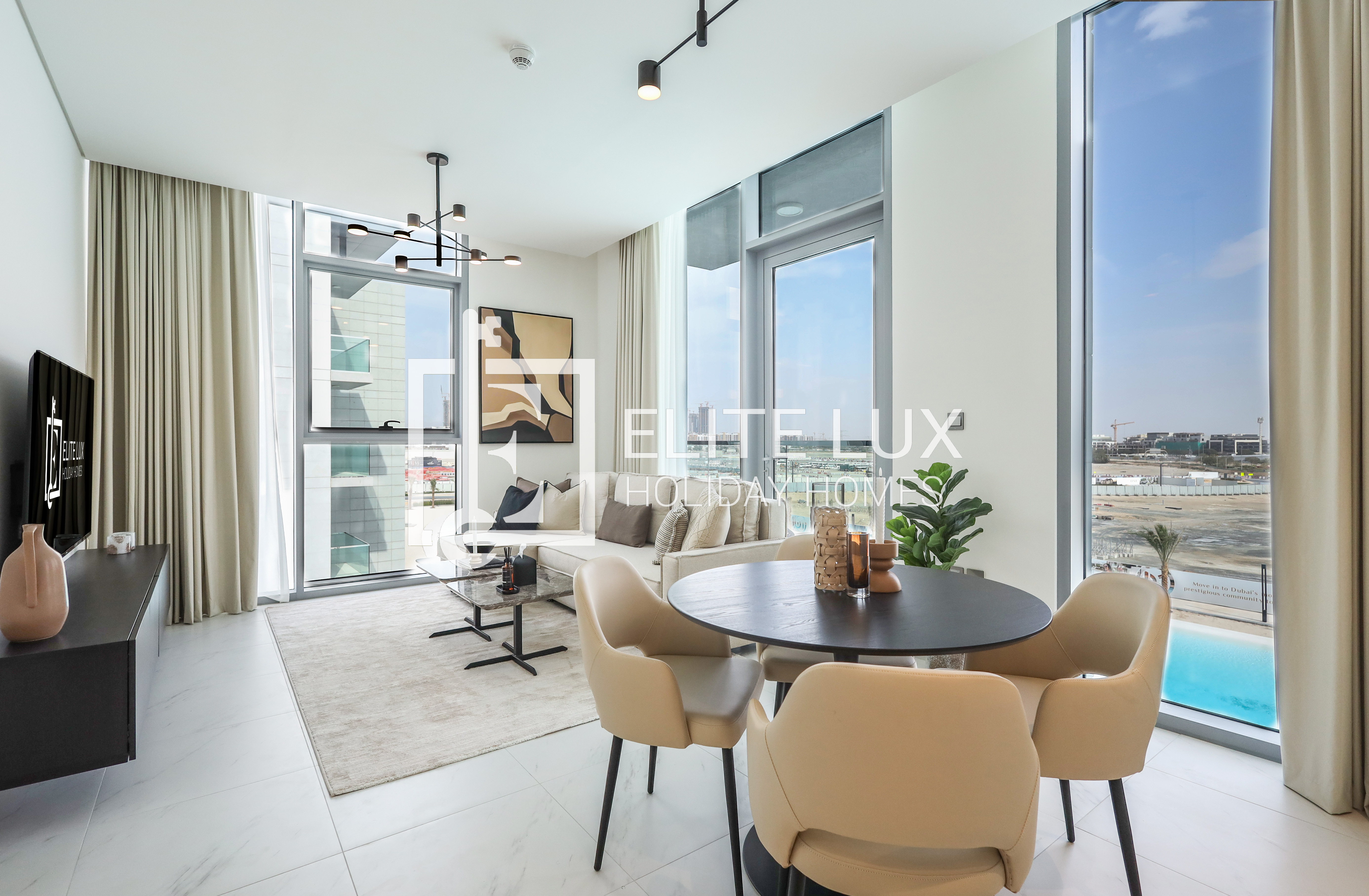 Lagoon View 1BR Luxury Oasis in MBR, Dubai