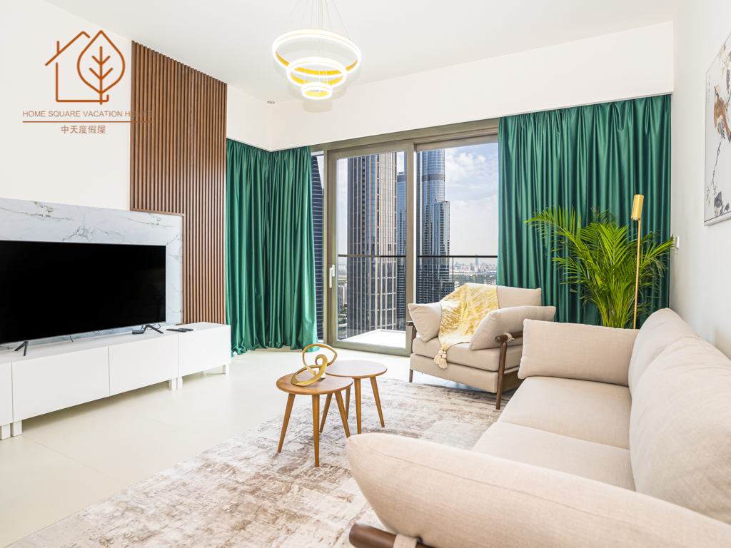 Fully Furnished 2-Bed Apartment at Top Floor Partial Burj Views