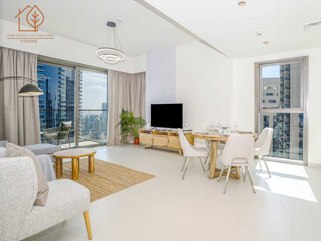 Fully Furnished 2-Bed Apartment at Top Floor Partial Burj Views