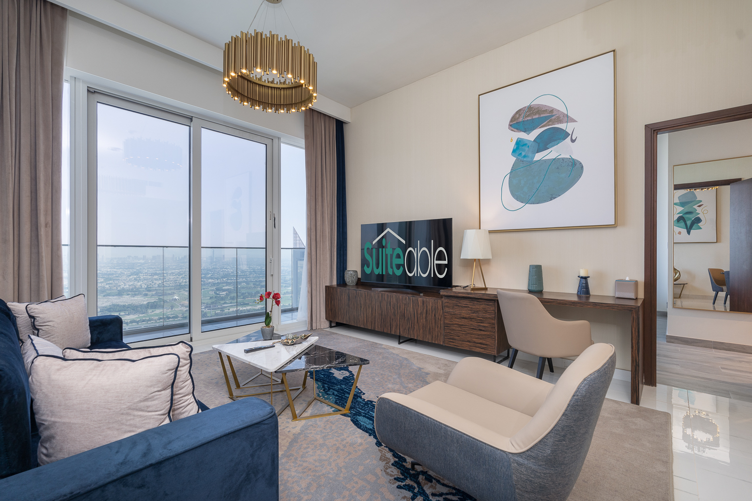 1BR in Avani Media City | City & Gulf View | Near Metro | All Bills Included