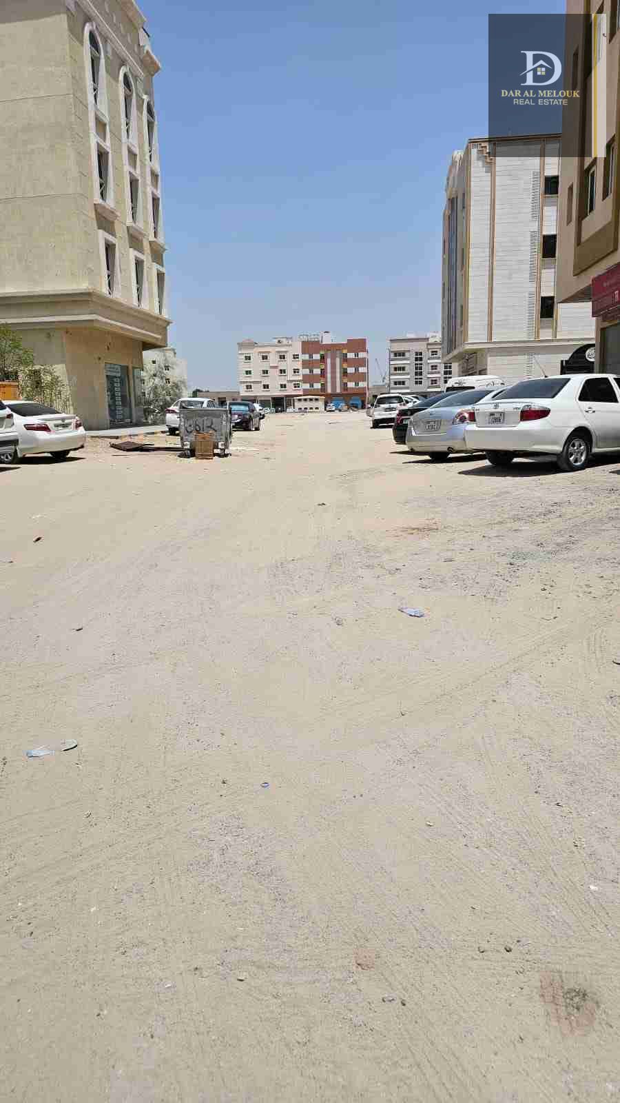 For sale in Sharjah, Muwailih area Commercial residential commercial land Area 3100 feet, corner on Two streets, ground floor permit And three