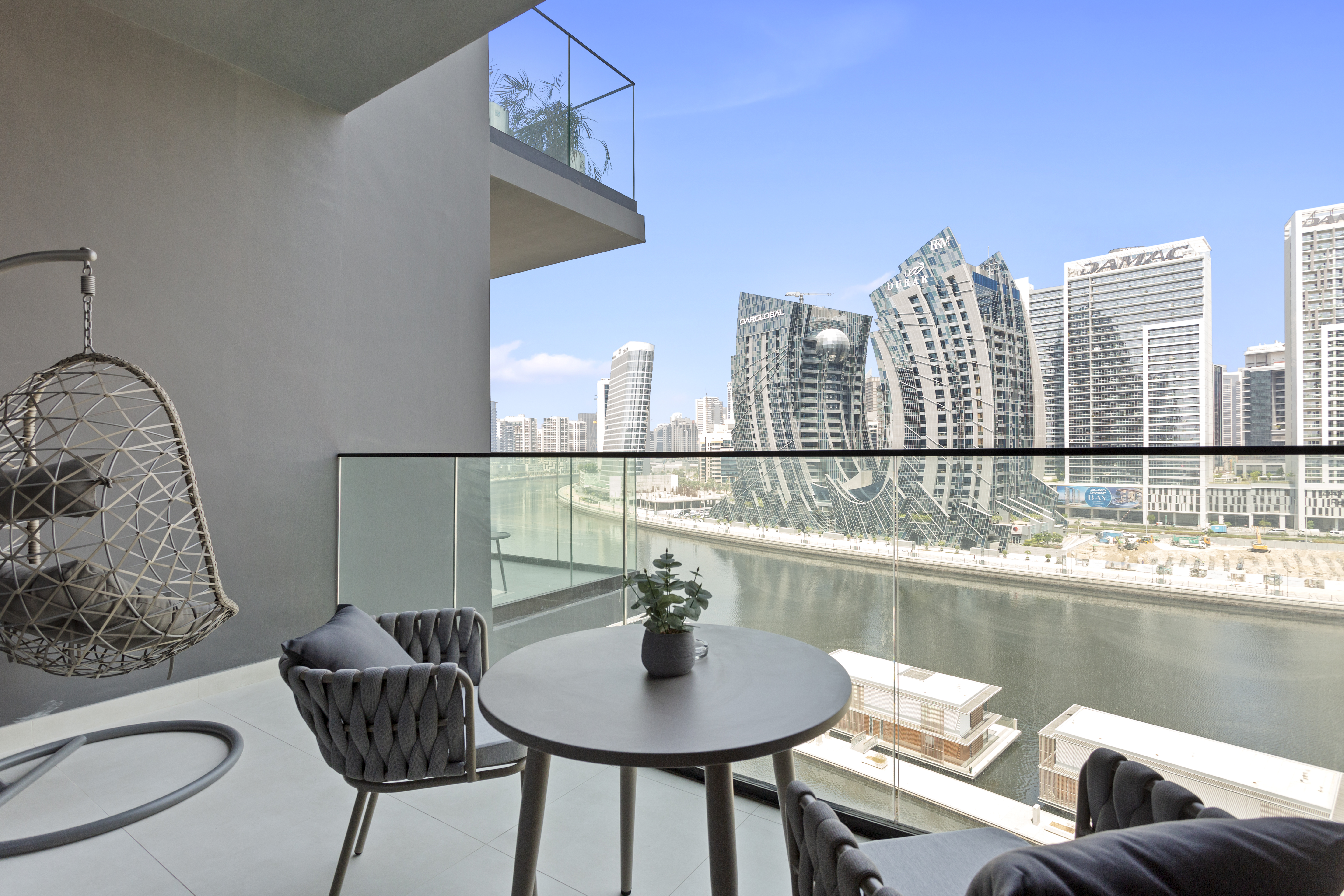 Studio in Binghatti Canal | Canal & Burj Khalifa View | All Bills Included