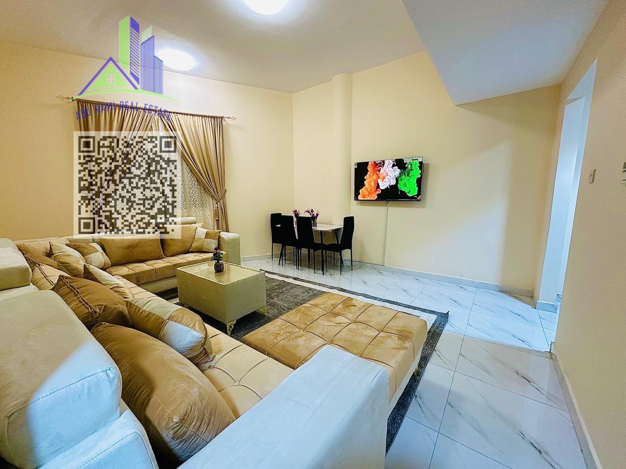 Available now, a room and a hall for rent for a month, new furniture, new construction, only 3800, including bills