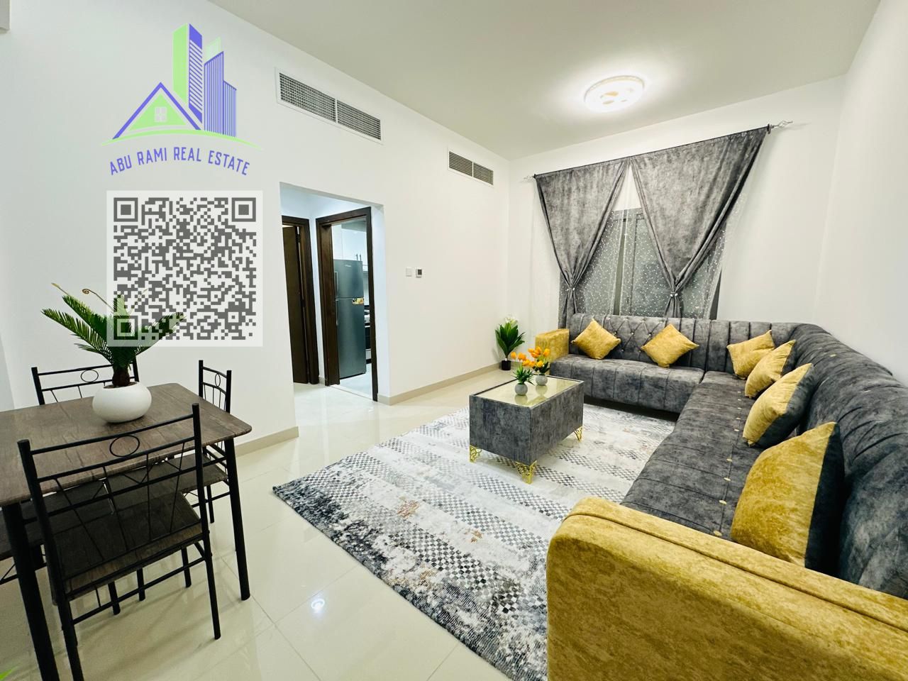 Available now, a room and a hall for rent for a month, new furniture, new construction, only 3800, including bills