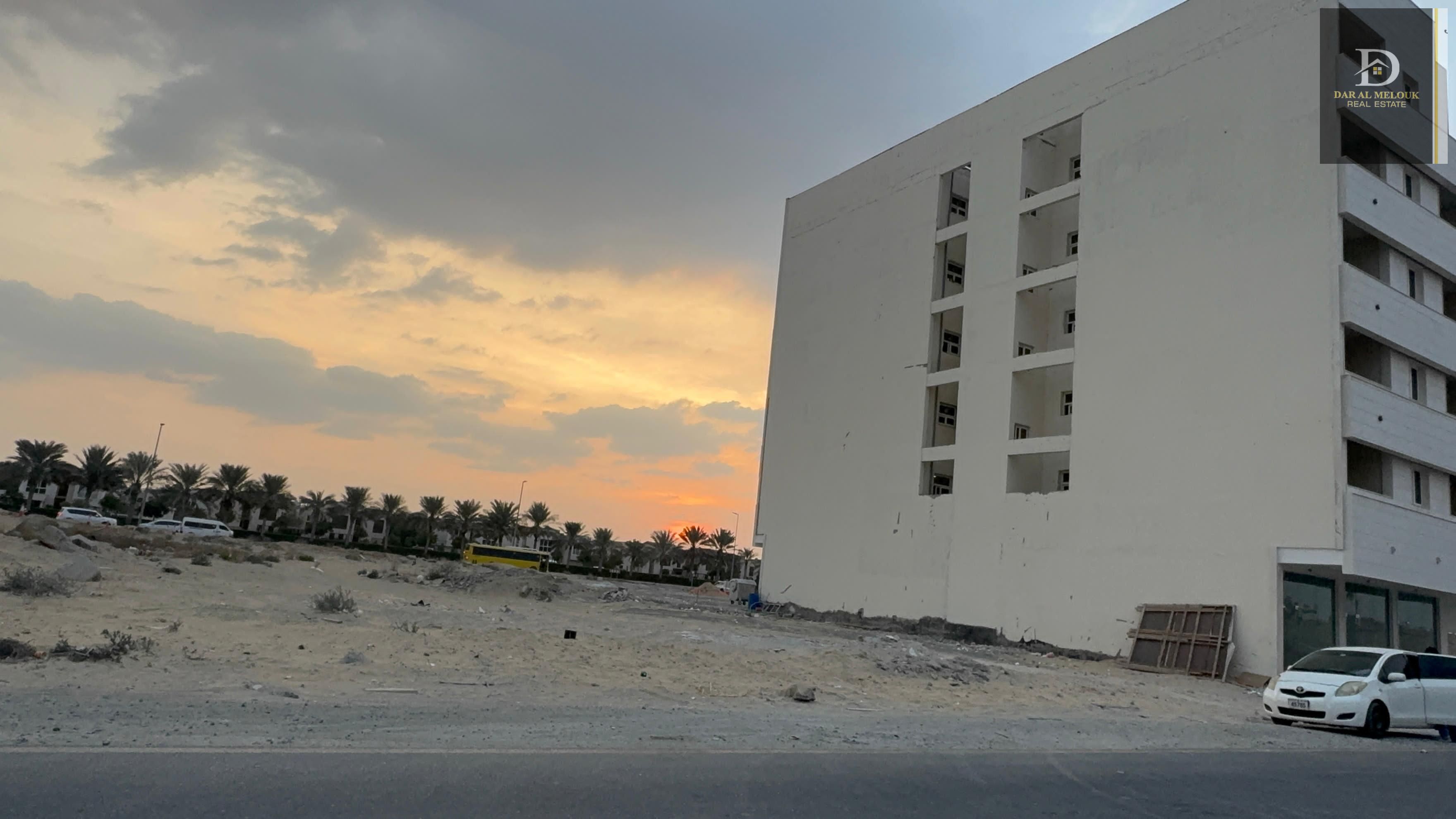 For sale in Sharjah, Muwailih Commercial Area Commercial land area 4940 feet Ground floor permit 4 floors and 50