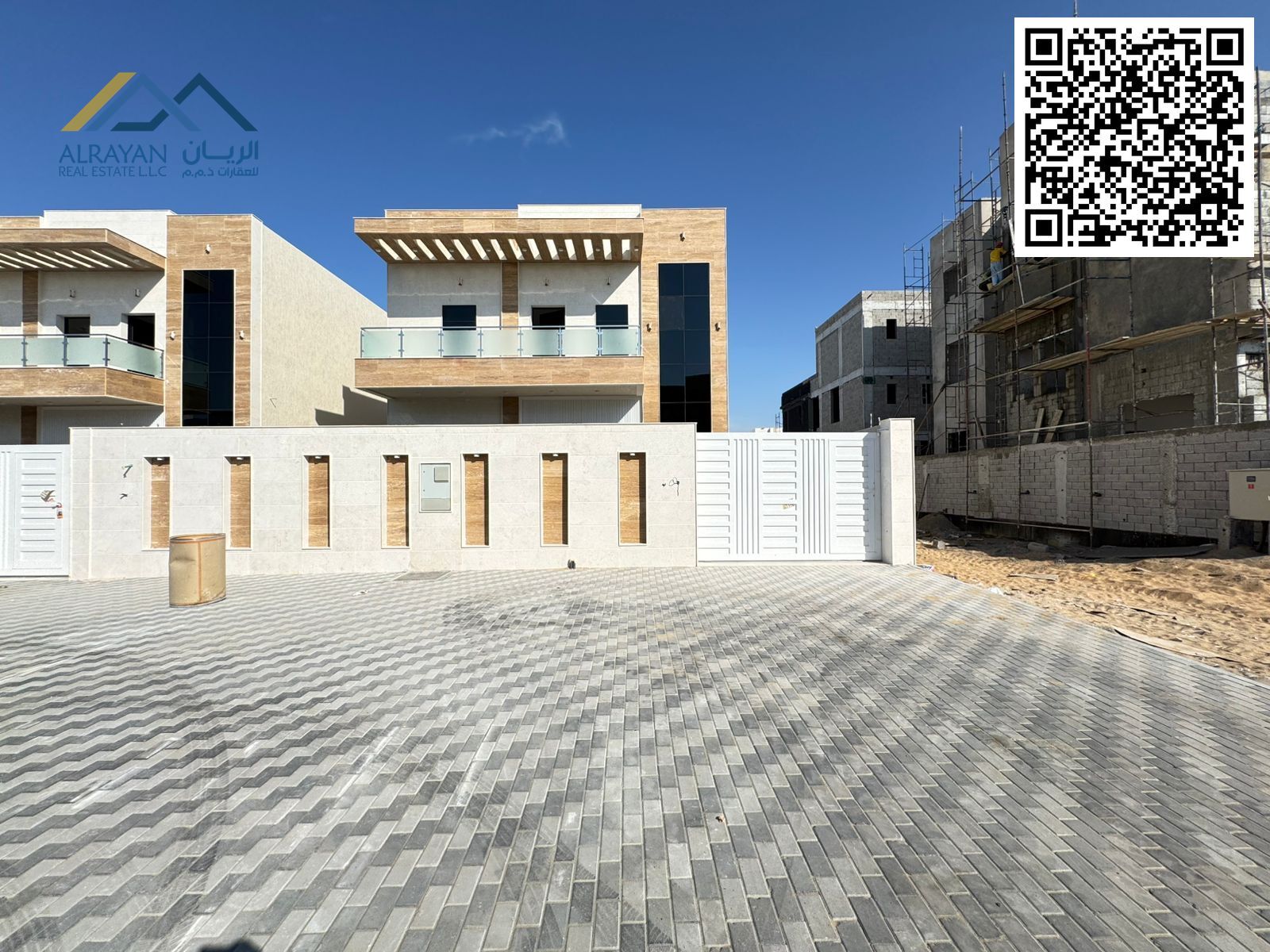 At a bargain price and without down payment, a villa near the mosque, one of the most luxurious villas in Ajman, with a palace design, super deluxe fi