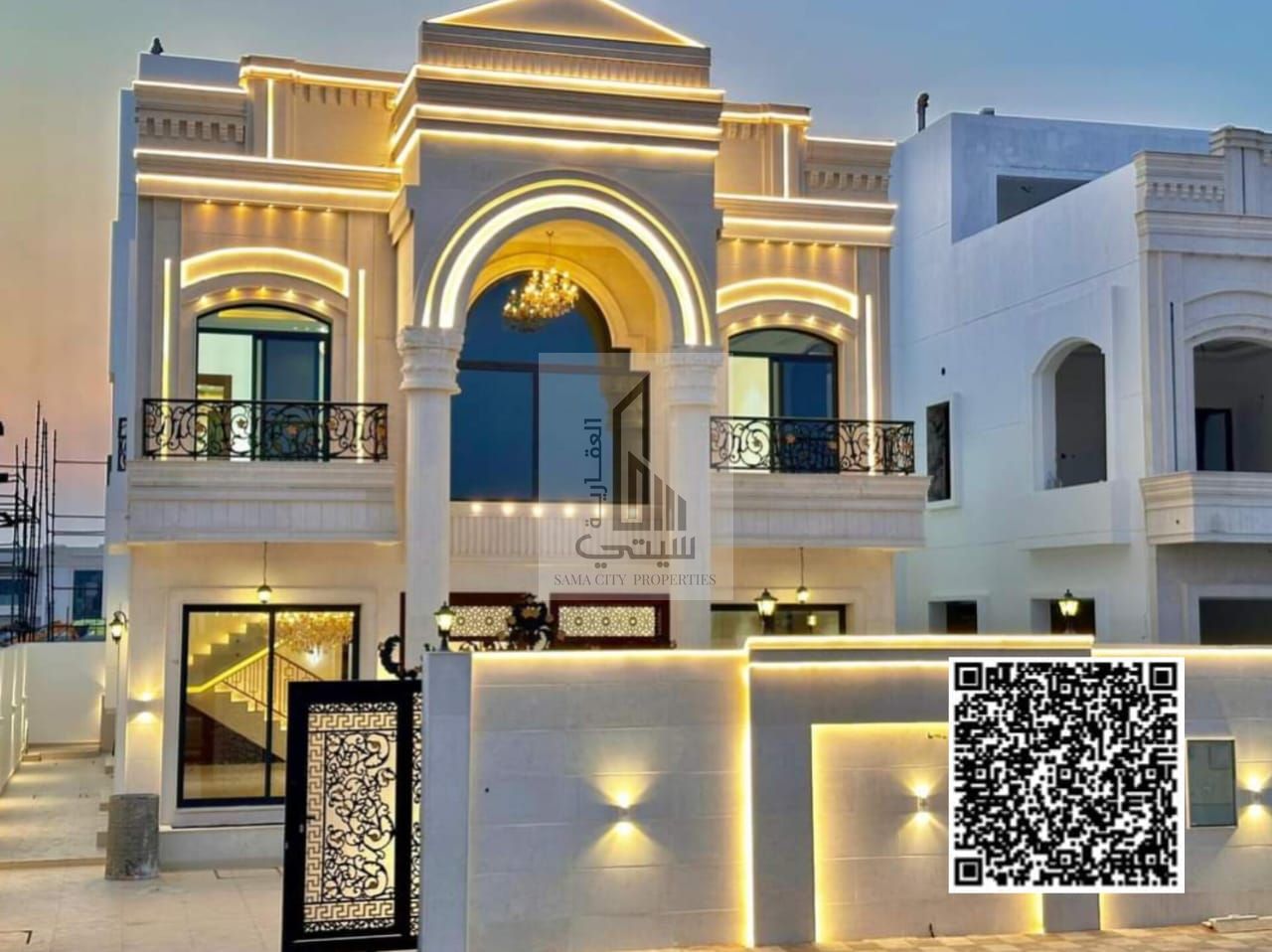 For sale, a villa in the Al-Helio area, including registration fees, without down payment, two floors and a roof, at a snapshot price, super deluxe pe