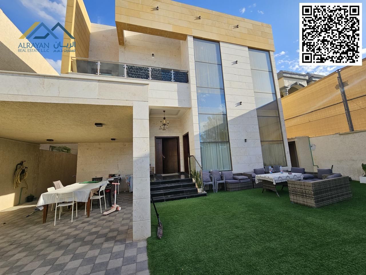 Central air conditioning __ Excellent location __ Opposite the mosque __ Near the mall __ Villa for sale in Mowaihat Ajman Freehold for all nationalit