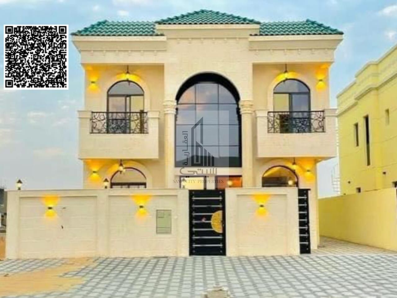 Own a villa without down payment, including registration and ownership fees. A new villa, bank financing, distinctive design, Al Helio area, Ajman, 5