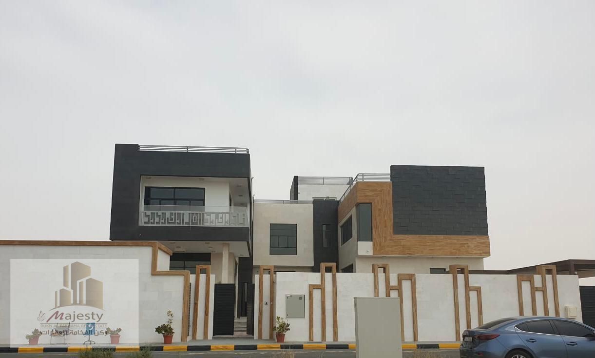 Villa for sale is upscale and with a sophisticated and distinctive design in the Emirate of Sharjah, Al-Ruqaiba area, next to Nesma Al-Suyoh with larg
