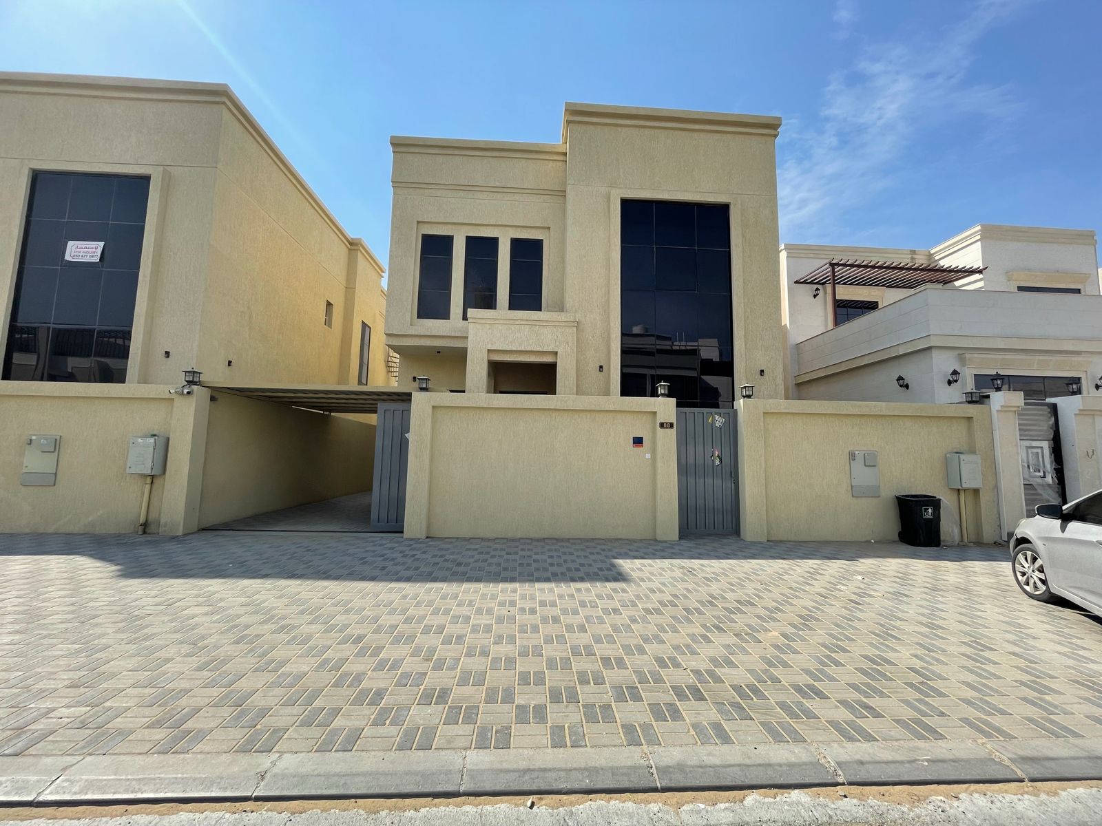 Villa for rent with air conditioners | Very distinguished location next to Sheikh Mohammed bin Zayed Road | Very close to all services and the mosque