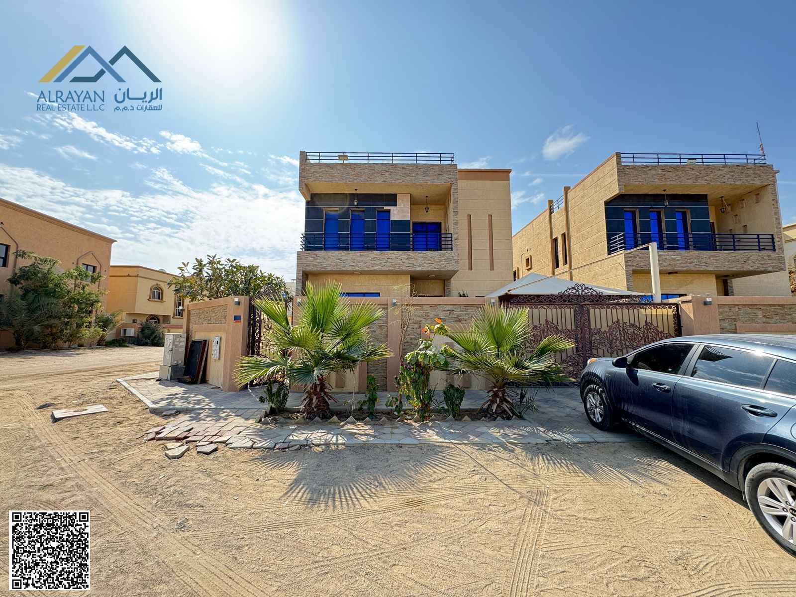 For sale, a new luxury villa opposite the mosque, a distinguished location - very excellent finishing - a large building area, freehold