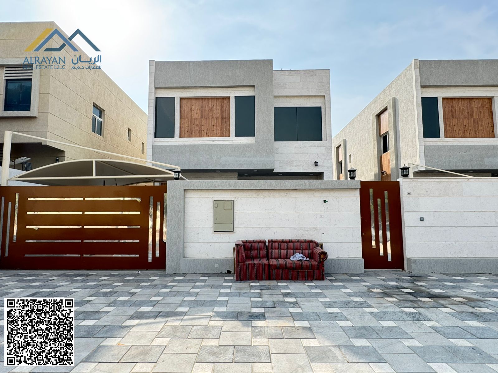 For sale, a new luxurious villa, a prime location - very excellent finishing - a large building area - freehold Al Rawda 2, including air conditioning