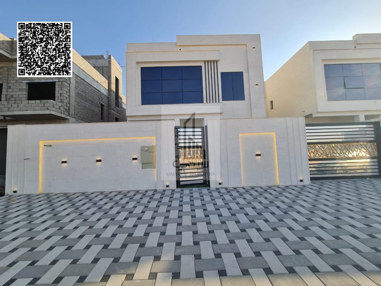 For sale, a villa in the best residential locations in the Al Helio area, directly on Sheikh Mohammed bin Zayed Road, with personal finishing, directl