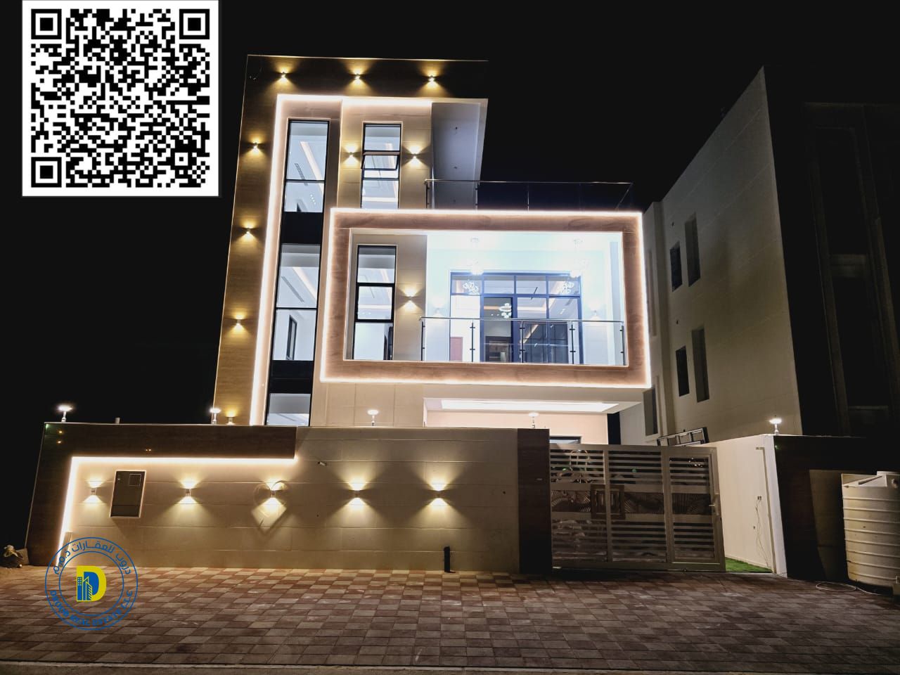 A large 6-room villa in the Yasmine area, Ajman, modern modern finishing, freehold for all nationalities, 100% bank financing