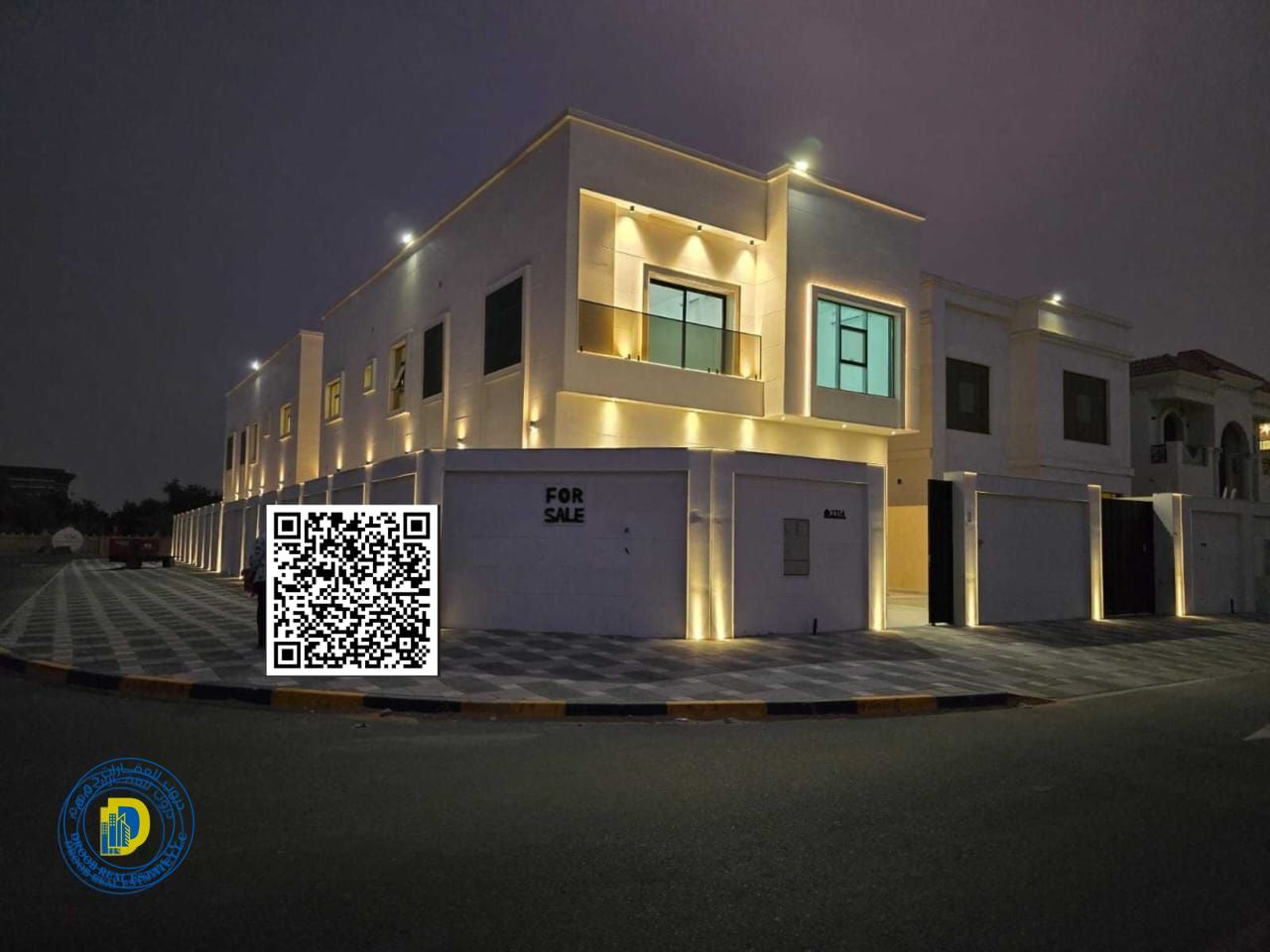 Corner villa for sale in Al Helio 2, Ajman, 5 rooms and a roof, price includes air conditioners, freehold for all nationalities, bank financing