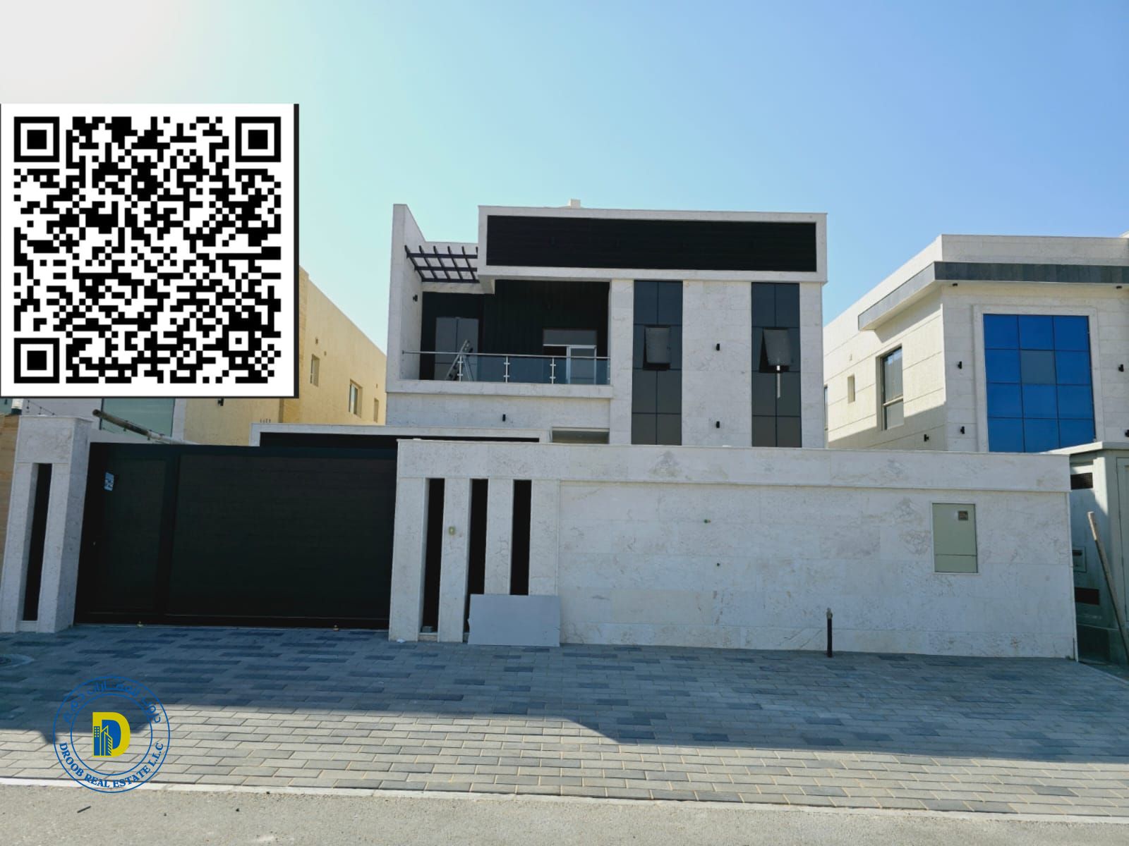 Modern villa, prime location, for sale in Rawda 1 area. The price includes water and electricity. Freehold for all nationalities.