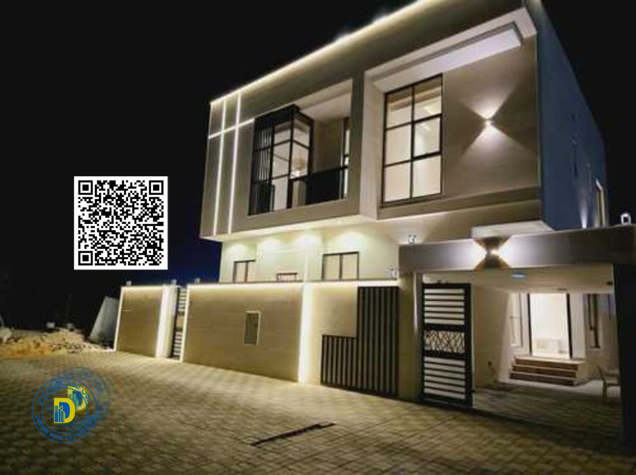 For sale in Al Yasmeen, Ajman, a 4-bedroom villa, modern finishing, a distinguished location, a main street