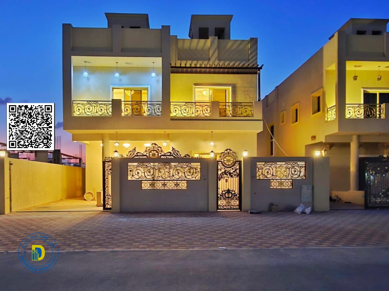 Luxury villa, classic design, for sale in Al Helio 2, distinguished location, 5 rooms, freehold for all nationalities