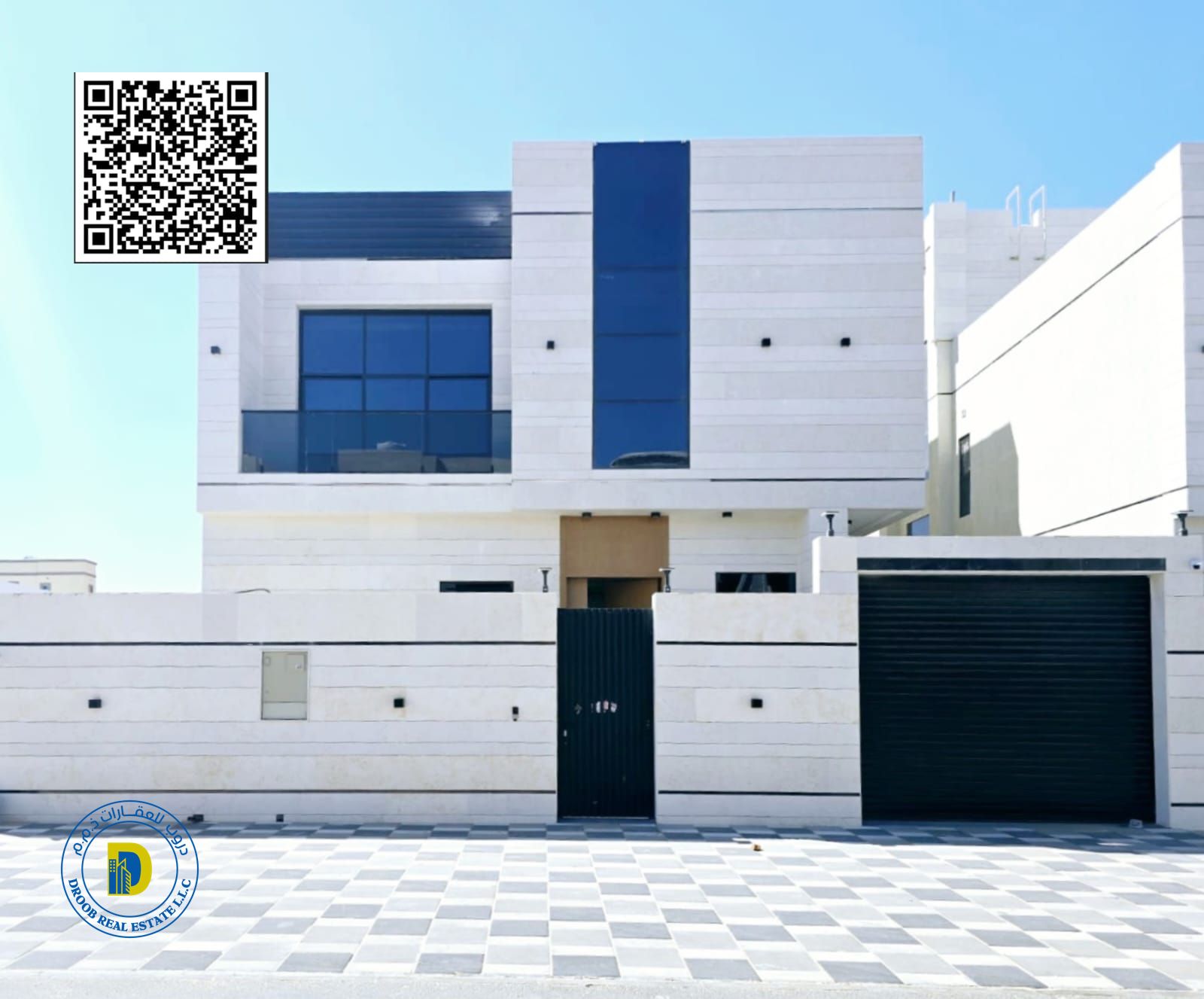 Modern villa, 6 rooms and a roof, in a very distinguished location in Al Bahia area, Ajman. The price includes registration fees.