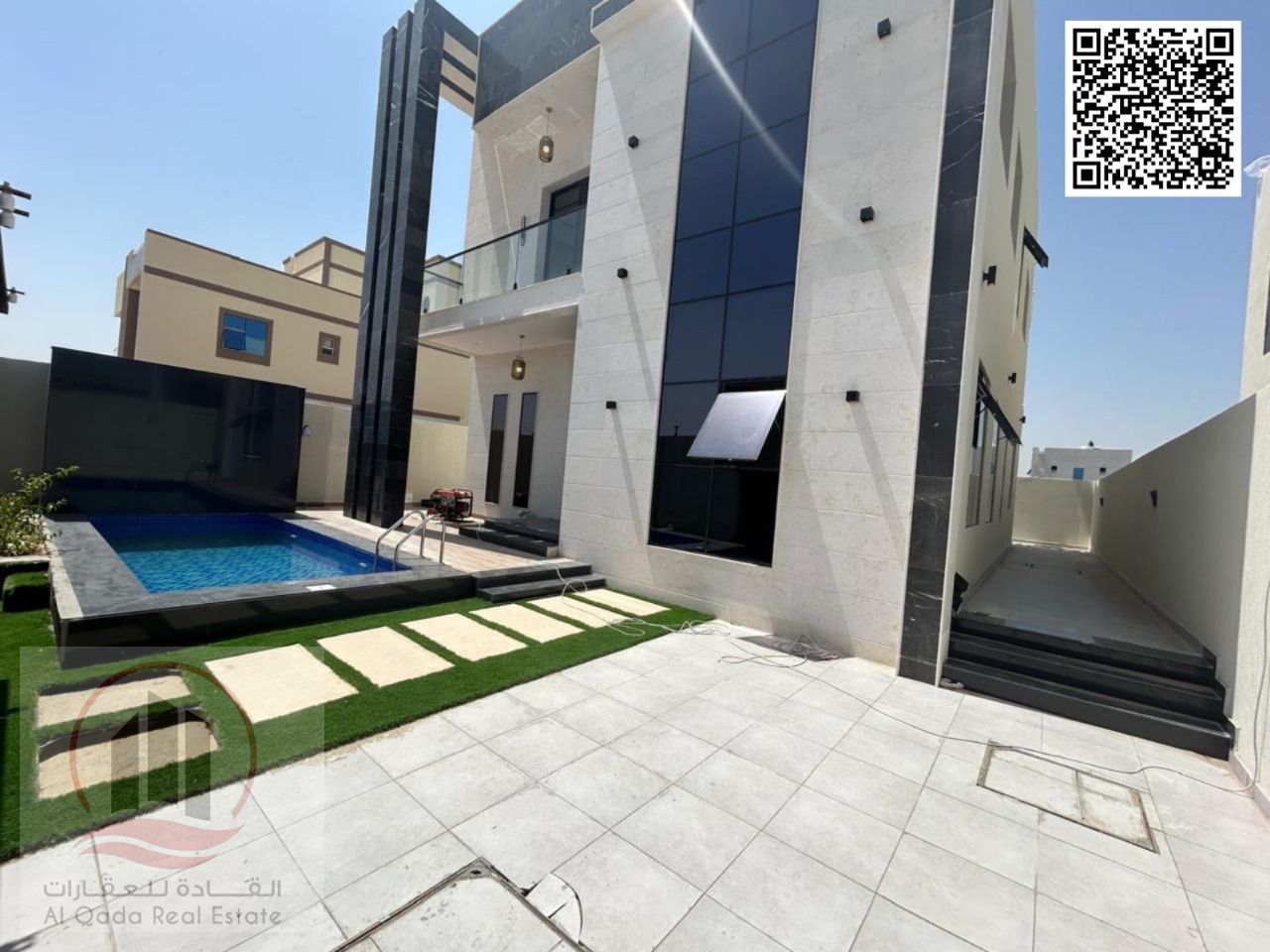 Villa for sale in Ajman Al Helio ,4 master bedrooms, a living room, a hall, and a maid’s room, freehold for all nationalities, with the possibility of
