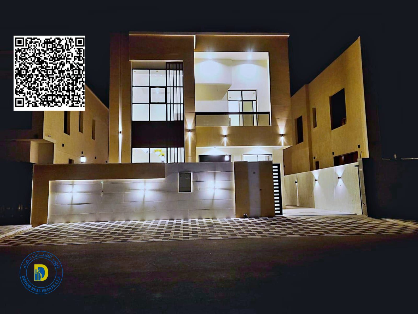 For sale, a 5-bedroom villa, including registration fees, super deluxe finishing, in the Al Yasmeen area, Ajman, bank financing