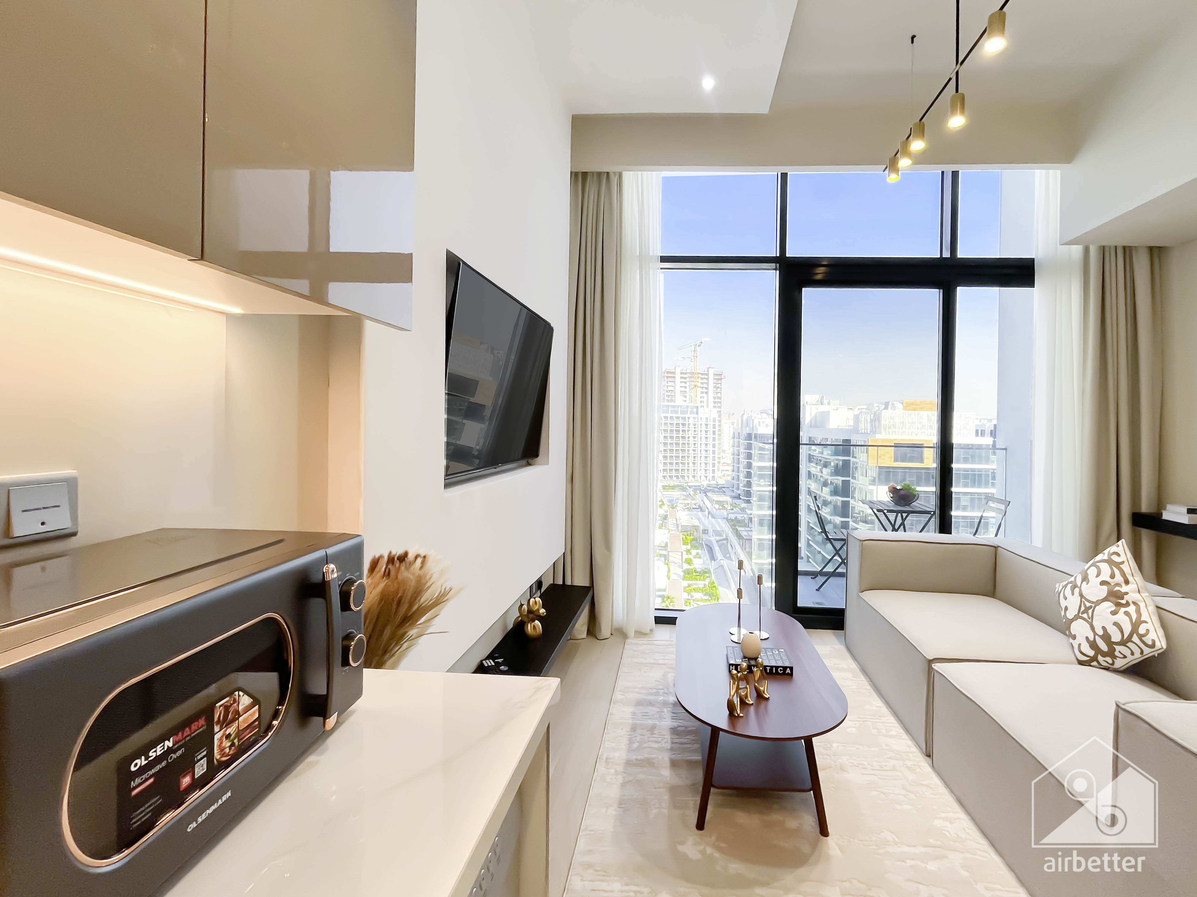 Azizi Riviera Meydan city 1 BHK with Balcony ALL BILLS Inc. + FREE Parking & Wifi