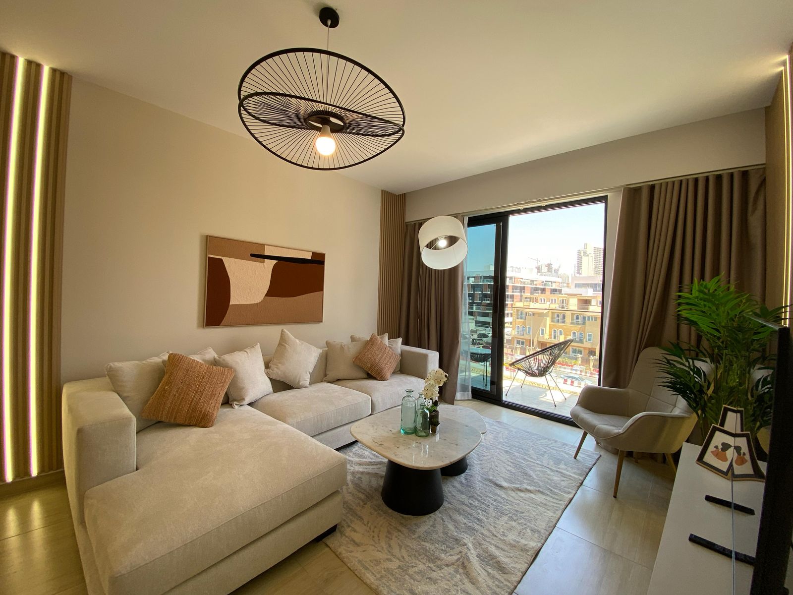 Cozy 1 BHK Apartment with Stunning Balcony View in Dubai JVC