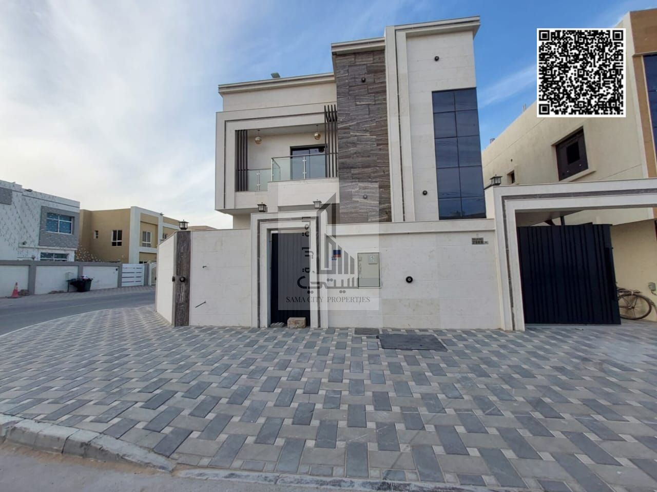 Villa for sale in Ajman, Al Yasmeen area, on the corner of two streets, freehold for all nationalities