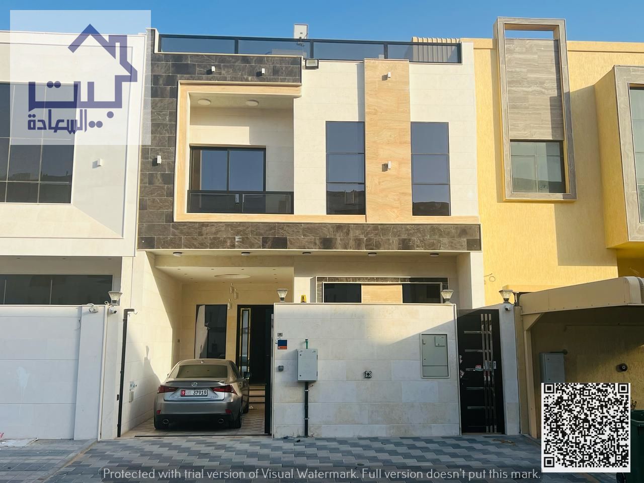 The villa of your dreams on Sheikh Mohammed bin Zayed Road, directly behind services, at an attractive price, two floors and a roof, first inhabitant