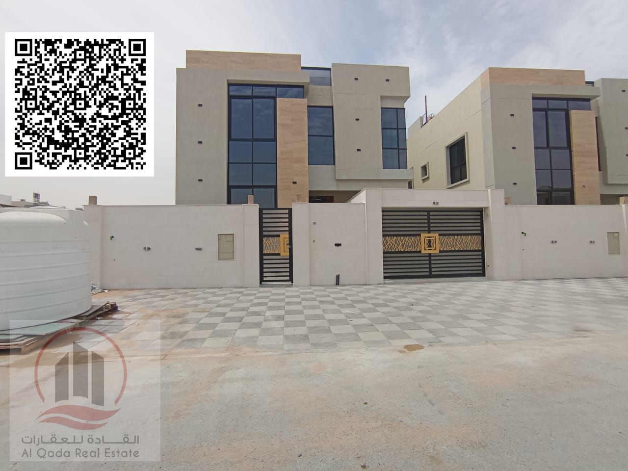 Villa For sale in Ajman Al Bahia, 5 master bedrooms, a living room, a hall, and a maid’s room, freehold for all nationalities, with the possibility of