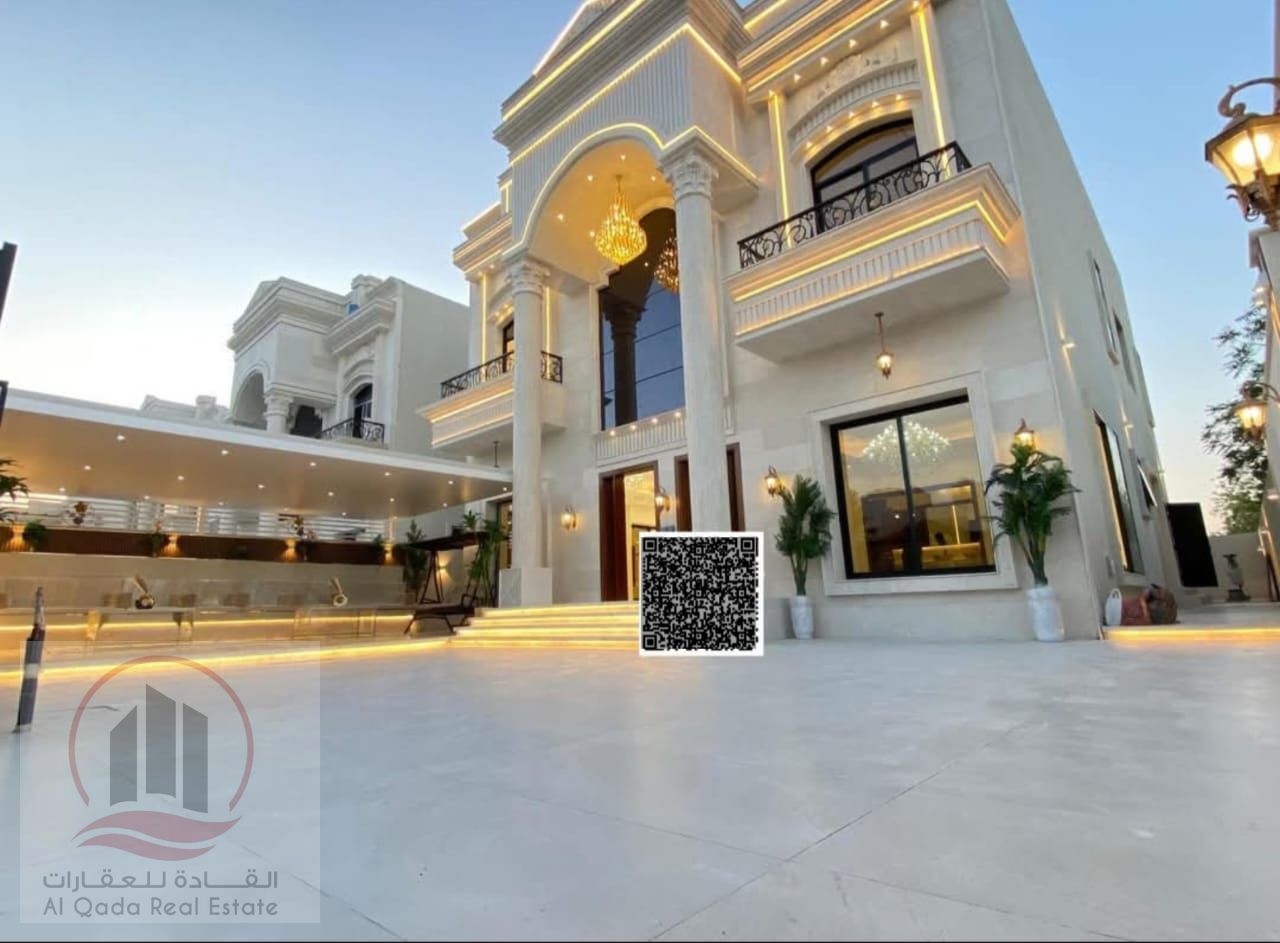 Villa for sale in Ajman Al Yasmeen, 5 master bedrooms, a living room, a maid's room, freehold for all nationalities, with bank financing available wit