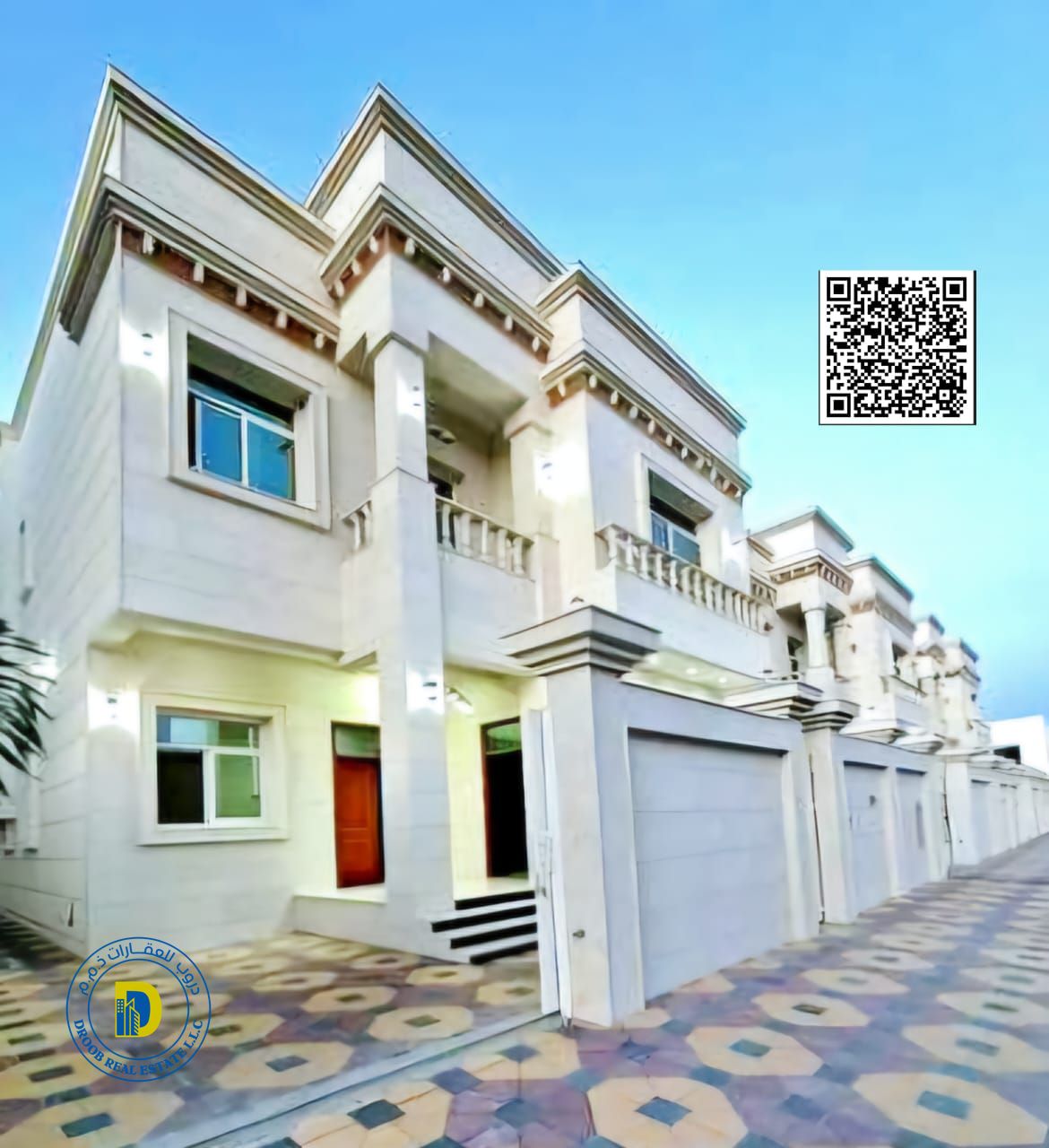 For sale in Al Yasmeen, a 5-room villa, a prime location. The price includes water, electricity and air conditioning.