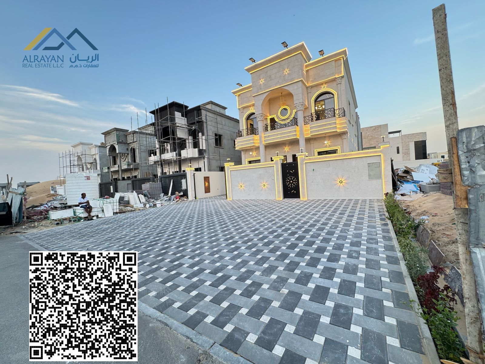 For sale, a villa - two floors and a roof - close to Sheikh Mohammed bin Zayed Road - freehold for all nationalities with the right of inheritance t
