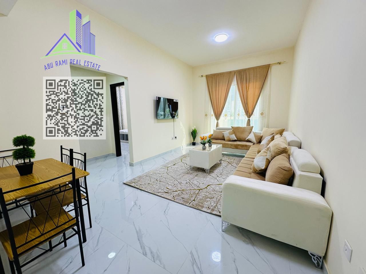 Available now, a room and a hall for rent for a month, new furniture, new construction, only 3800, including bills
