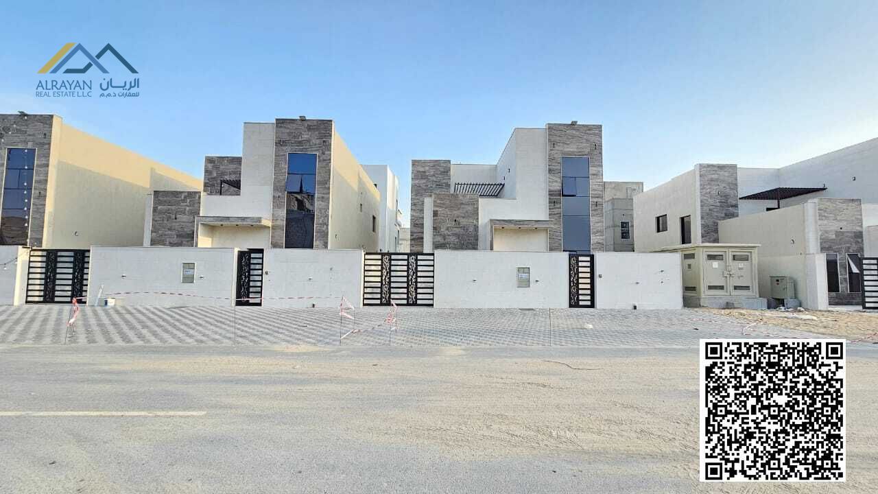 Hurry up and book your villa, ready with the key, including registration fees, freehold, in the most prestigious location in Al Zahya, Ajman, minutes