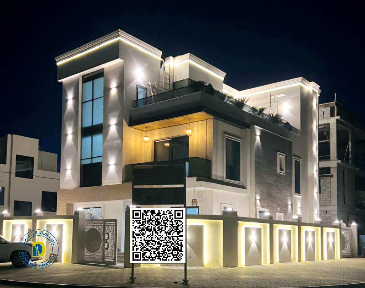 For sale, a corner villa, excellent location, in the Al-Amerah area, 6 rooms and a roof. The price includes registration fees and air conditioners.