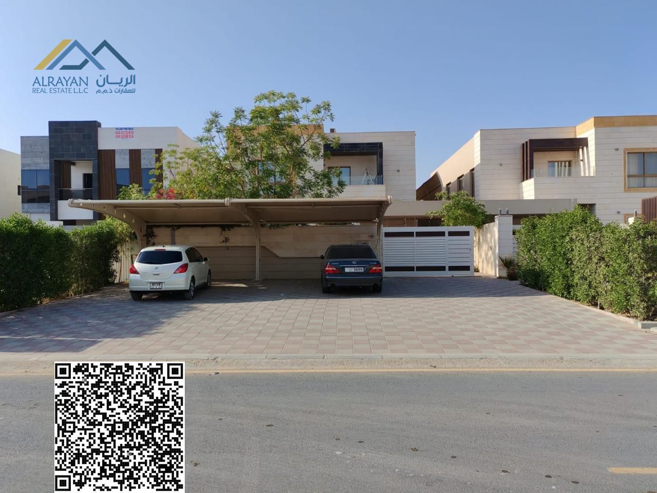 Modern villa for sale in the best locations in Ajman - including water, electricity and air conditioning - freehold, very large setback