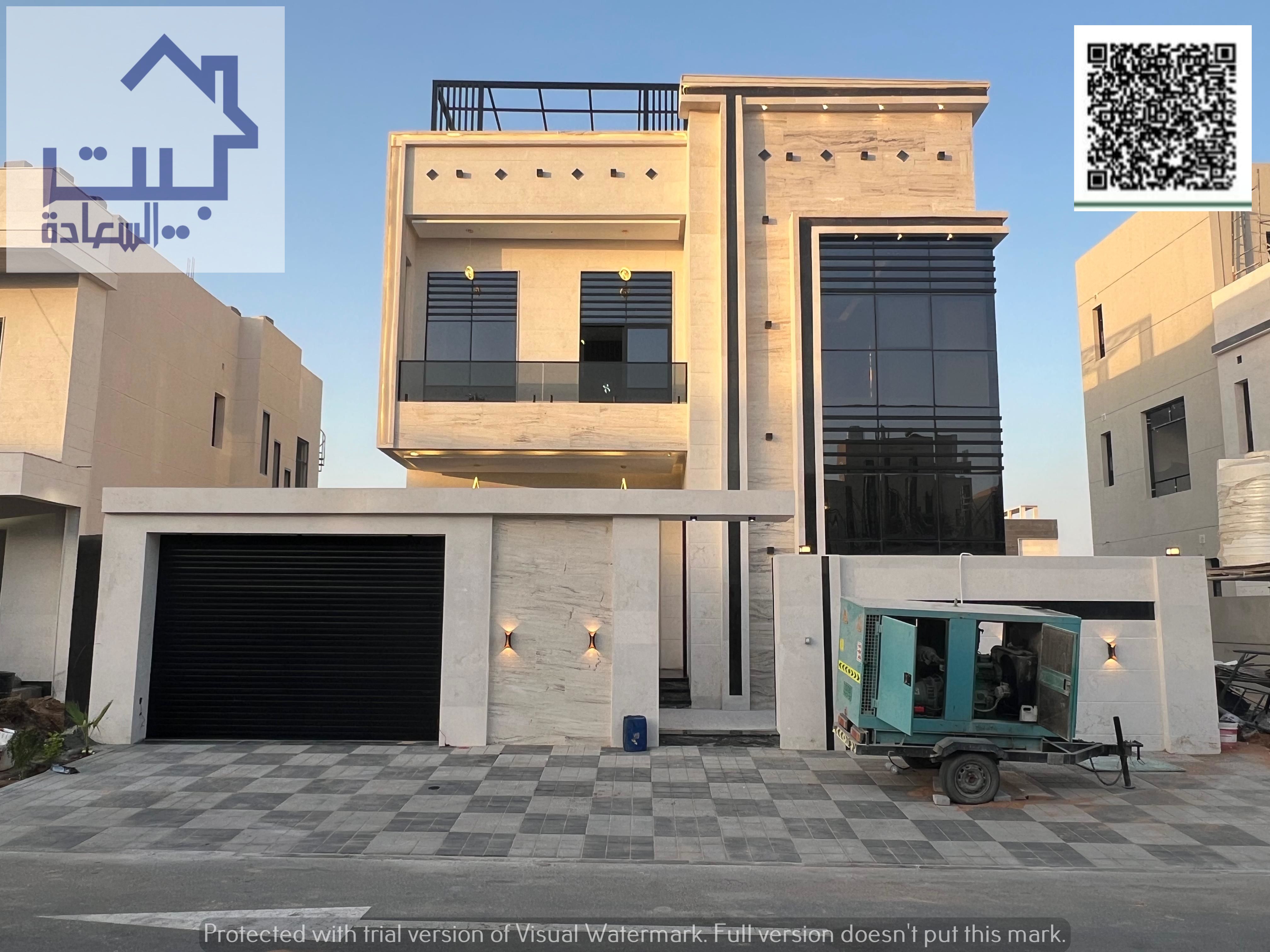 Your dream villa, including air conditioning, on Sheikh Mohammed bin Zayed Road. The villa has two floors and a roof, luxurious finishes, freehold for