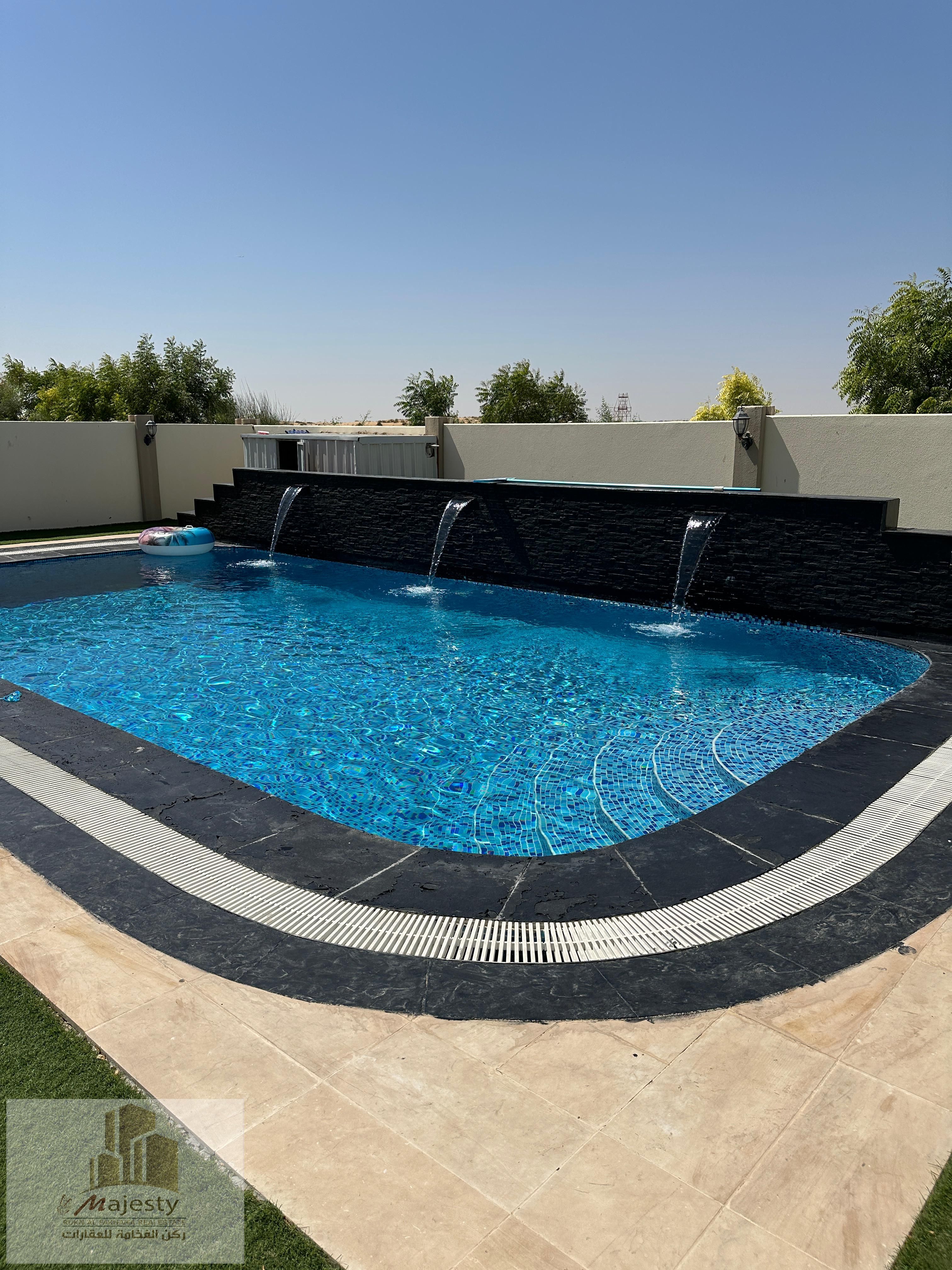 For those intending to buy their dream home, a villa is available in the Emirate of Sharjah, Al-Suyuh area, featuring a modern architectural design an