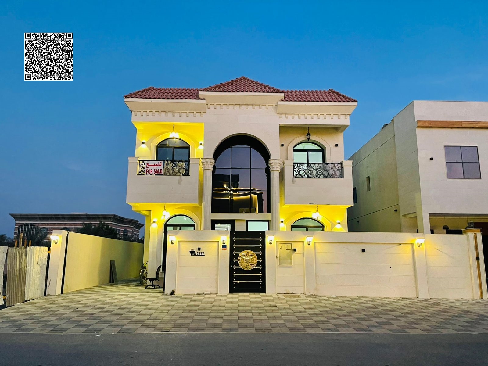 Own a villa with a palace design and super deluxe finishes with no down payment and in a prime location near the mosque and Sheikh Mohammed bin Zayed