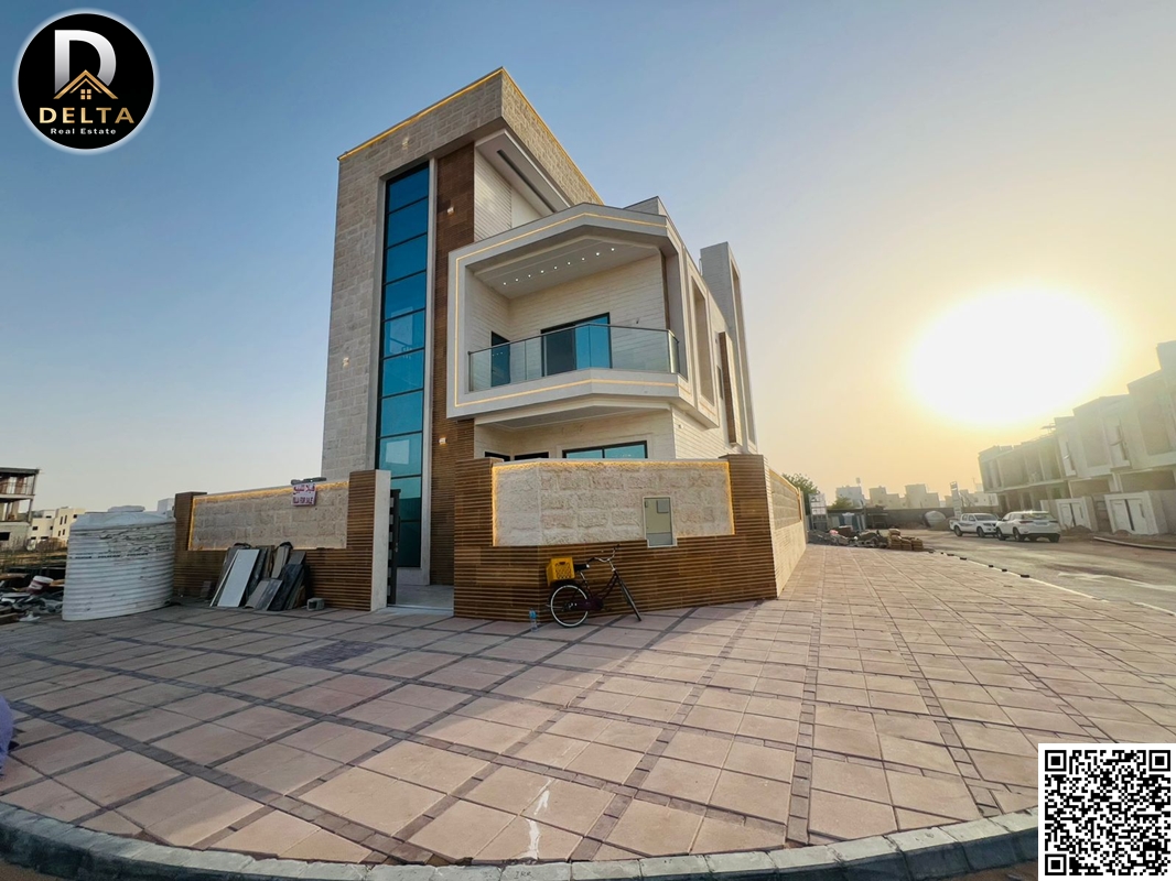 A villa including registration fees, two floors, a roof, and a 10-meter setback in front of the villa. Here is the most luxurious villa in the Al