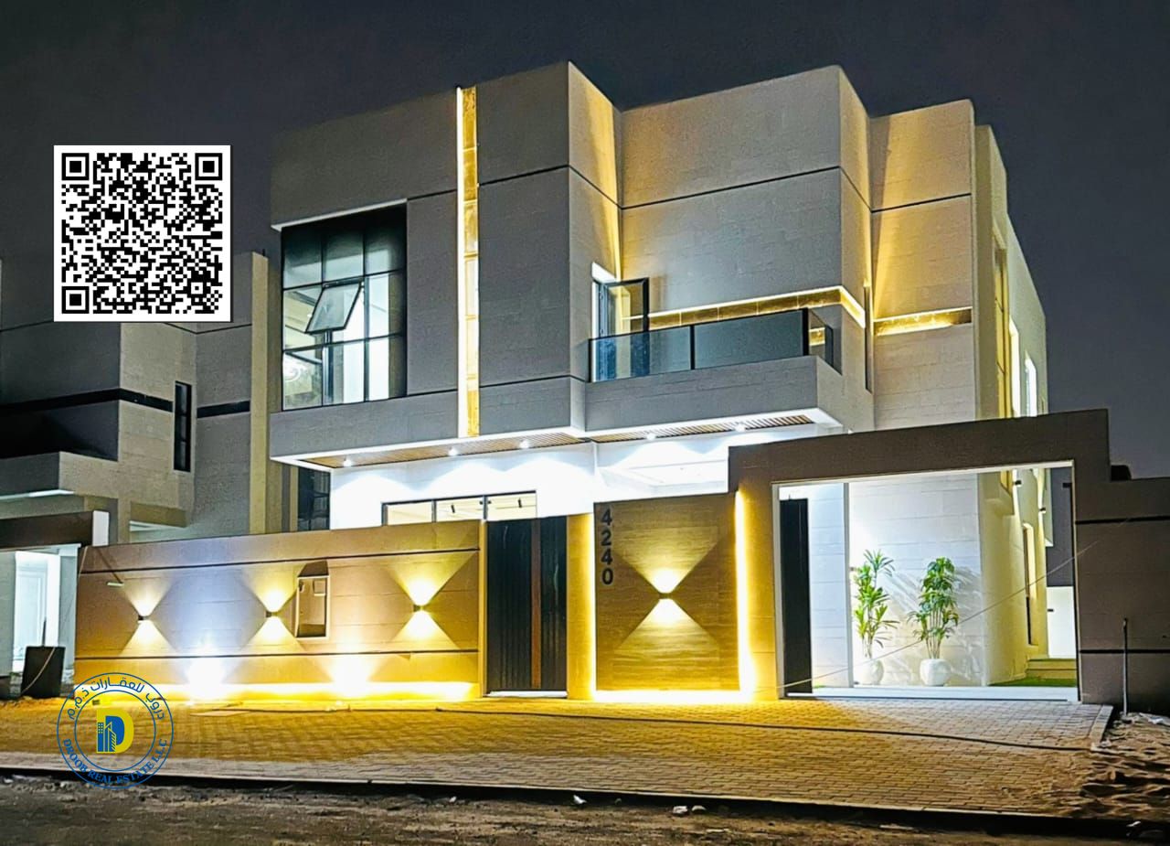 For sale, a modern villa with a large swimming pool, a prime location behind the Emirates Towers. The price includes registration fees.