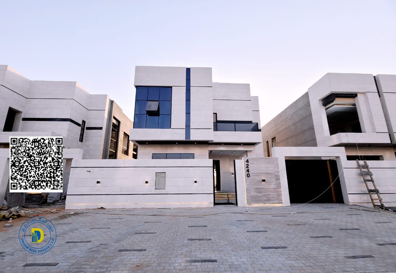 For sale,modern villa with 5 rooms and a swimming pool, including registration fees, Al Helio 2, super deluxe finishing, freehold , bank financing
