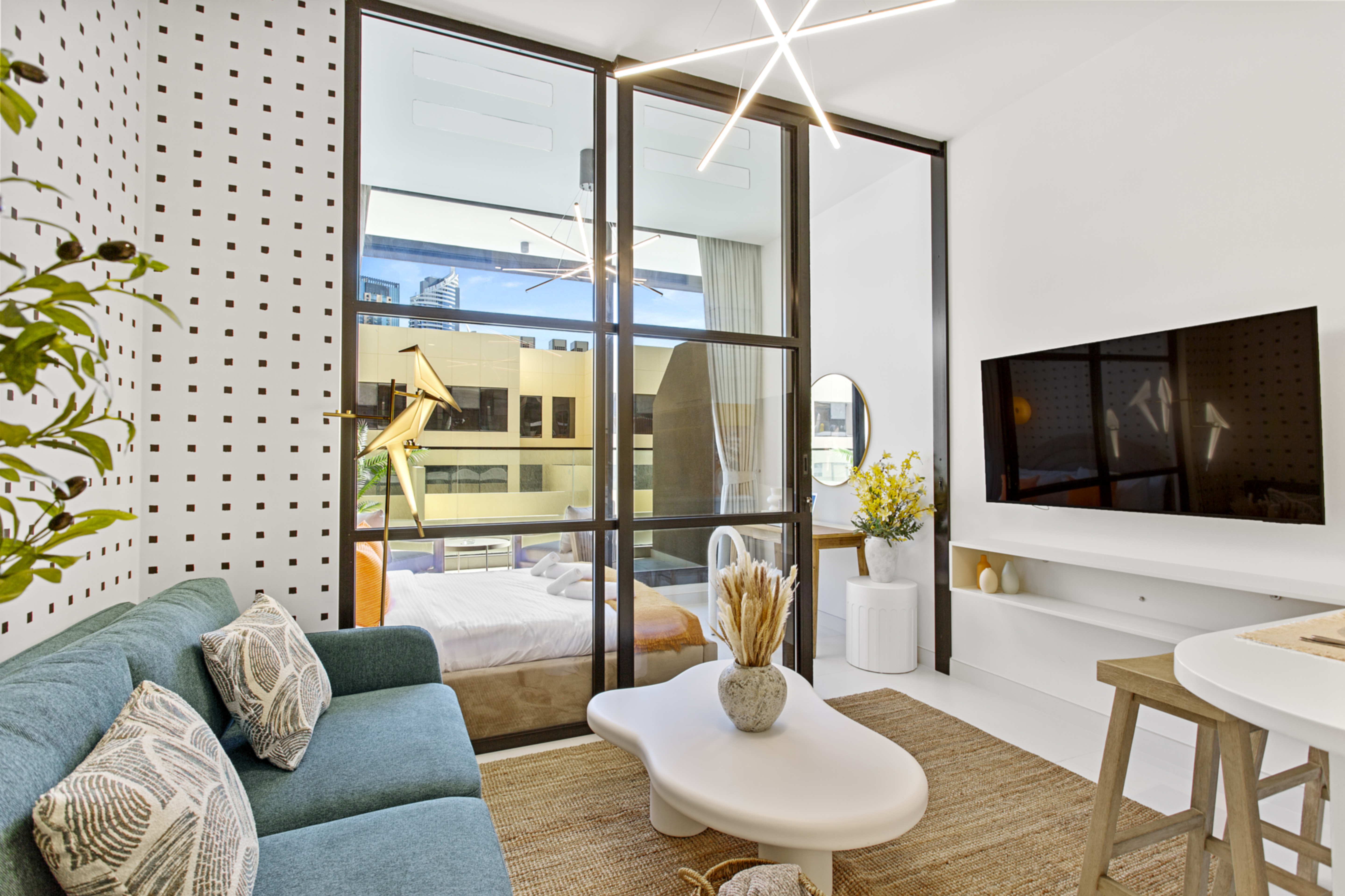 Bright Studio | Loci JVC | Balcony & Work Desk | All Bills Included