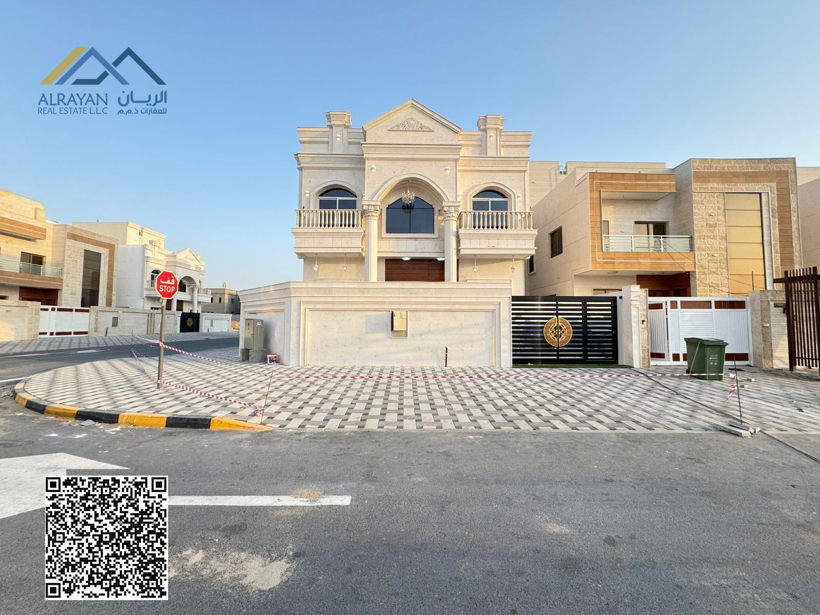 Luxurious corner villa for sale at a price including registration fees, excluding service fees, behind Azha Mall and Complex, freehold for all nationa