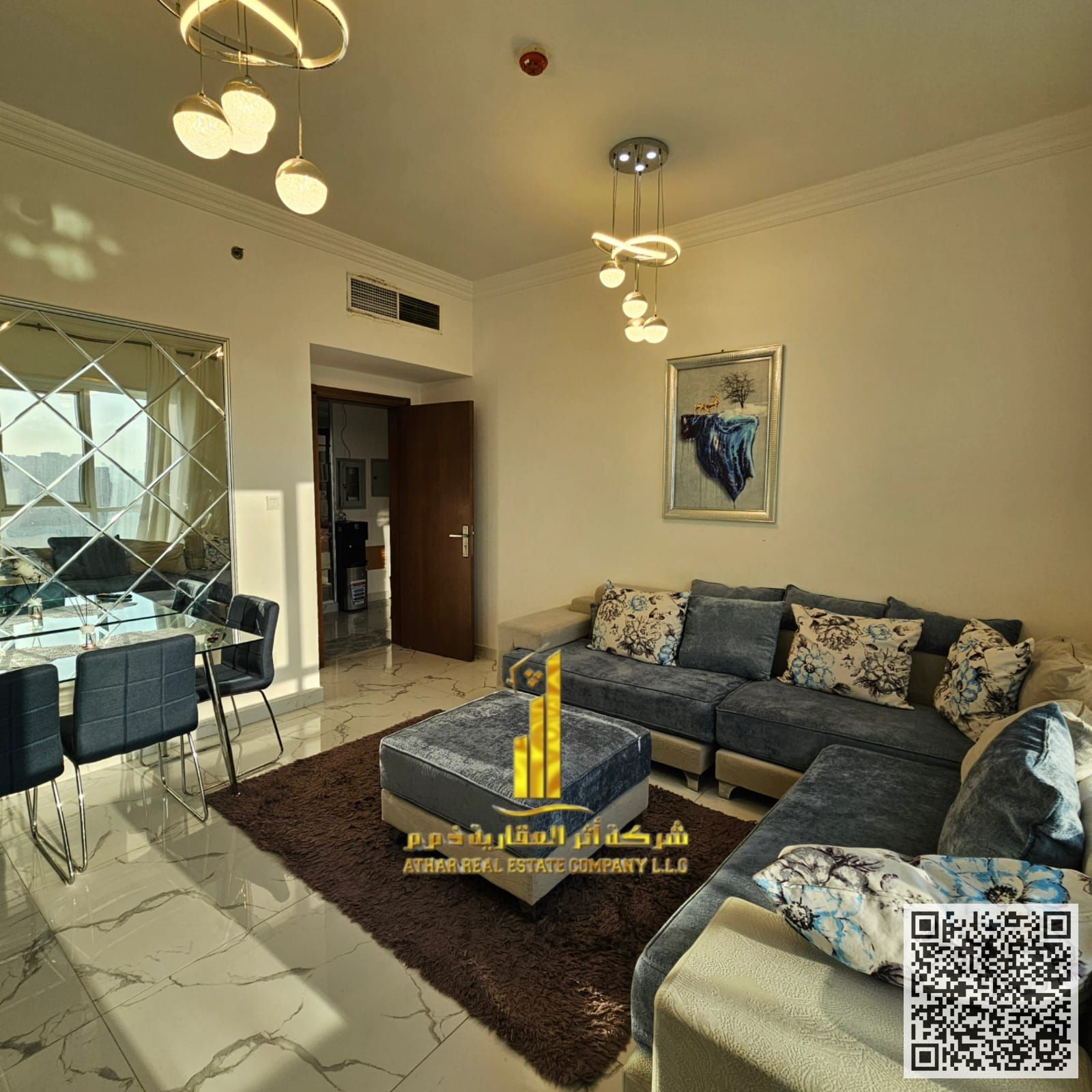 The most beautiful furnished one-bedroom apartment for monthly rent in Ajman - Al Rashidiya - Al Waha Towers
